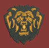 Regal Lion Shield Emblem Embroidery Design