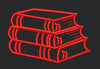 Books Art In Red Embroidery Design