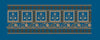 Blue and Gold Geometric Floral Border Embroidery Design