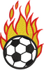 Football Fire Embroidery Design