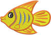 Yellow Fish Embroidery Design