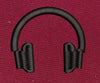 Black Headphone Embroidery Design