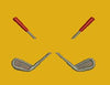 Golden Green Golf Emblem Embroidery Design