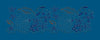 Blue Tropical Leaf and Floral Border Embroidery Design