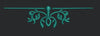 Teal Ornamental Floral Divider Embroidery Design