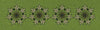 Four Flowers Border Green Embroidery Design