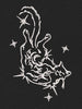 Celestial Cat Starry Outline Embroidery Design