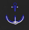 Marine Anchor Royal Blue & White Embroidery Design