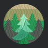 Trees With Moon Embroidery Design