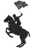 Flag Horse Rider Embroidery Design
