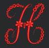 Floral Red Colour Embroidery Design