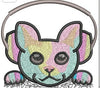Cat With Headphone Embroidery Design