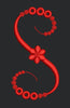 Floral Red Colour Embroidery Design