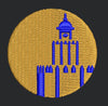 Blue Building Embroidery Design