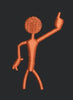 Pointing Stick Figure Embroidery Design