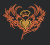 Culinary Winged Heart Emblem Embroidery Design