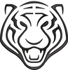 Tiger Face Line Embroidery Design