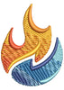 Heat Flame Embroidery Design