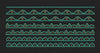 Multi Row Floral Wave Border Mint & Brown Embroidery Design