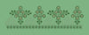 Sage Green Floral Bouquet Hem Border Green & Peach Embroidery Design