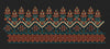 Black Rust Tribal Buta Crown Border Black Rust & Teal Embroidery Design