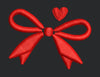 Ribbon And Heart Embroidery Design