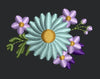 Flowers in Blue & Purple Embroidery Design