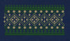 Floral Jacquard Woven Green & Blue Embroidery Design