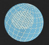 Grid Globe Blue Embroidery Design