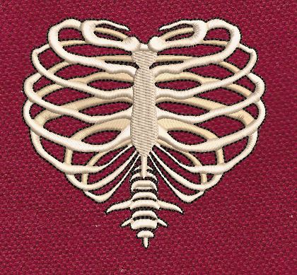 Anatomical Heart Frame Embroidery Design