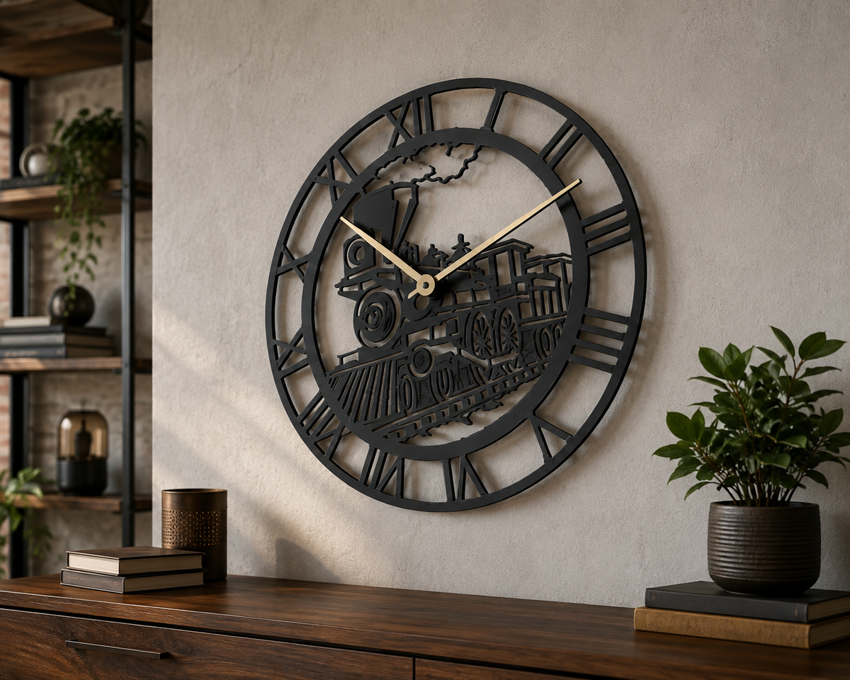 Train Themed Clock Print STL File