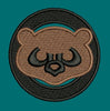 Stylized Bear Face Emblem Embroidery Design