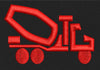 Concrete Mixer Red Embroidery Design