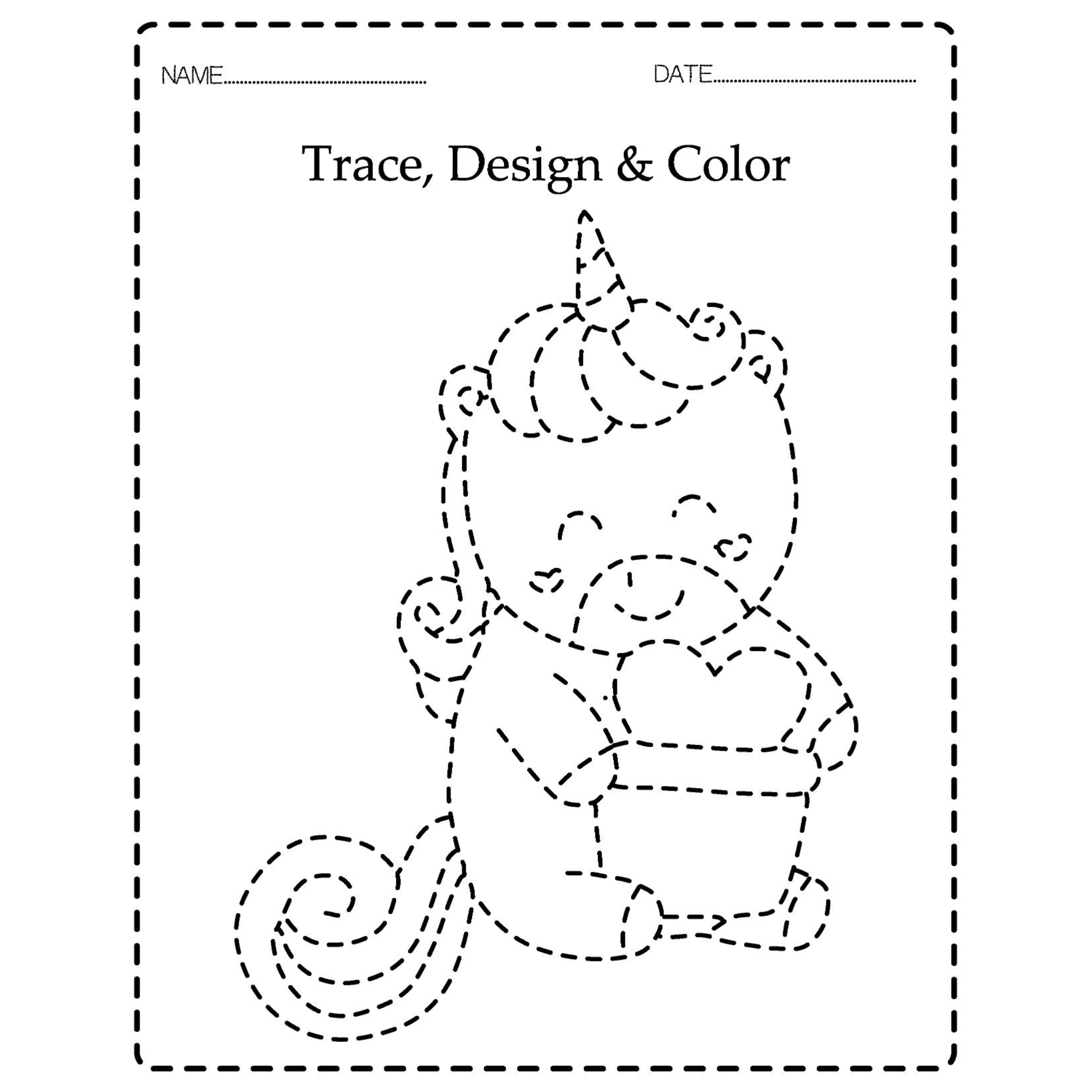 Unicorn Trace Design and Color Workbook
