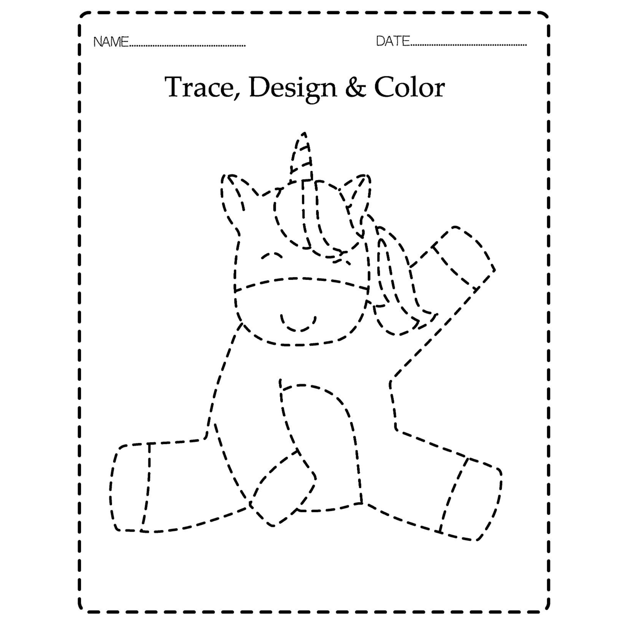Unicorn Trace Design and Color Workbook