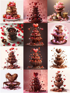 Chocolate Fondue Valentines Clipart - CraftNest - Digital Crafting and Art