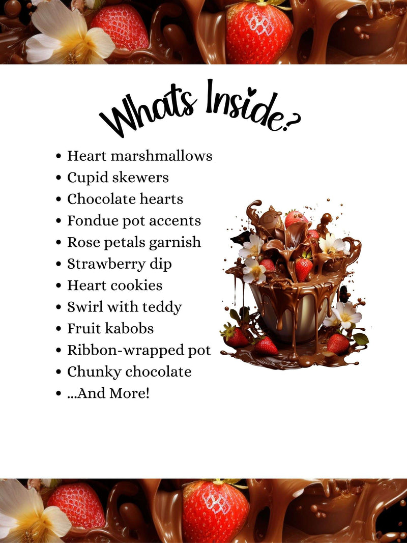 Chocolate Fondue Valentines Clipart - CraftNest - Digital Crafting and Art