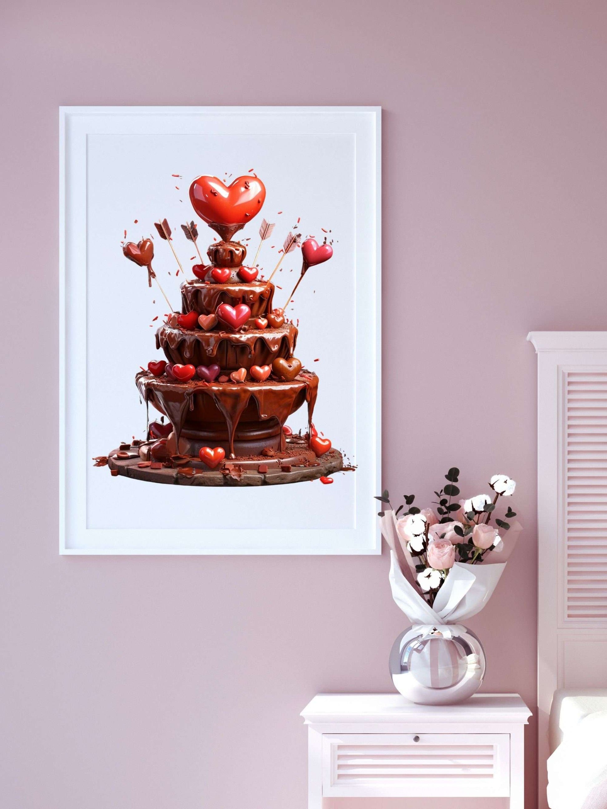 Chocolate Fondue Valentines Clipart - CraftNest - Digital Crafting and Art