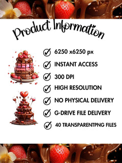 Chocolate Fondue Valentines Clipart - CraftNest - Digital Crafting and Art