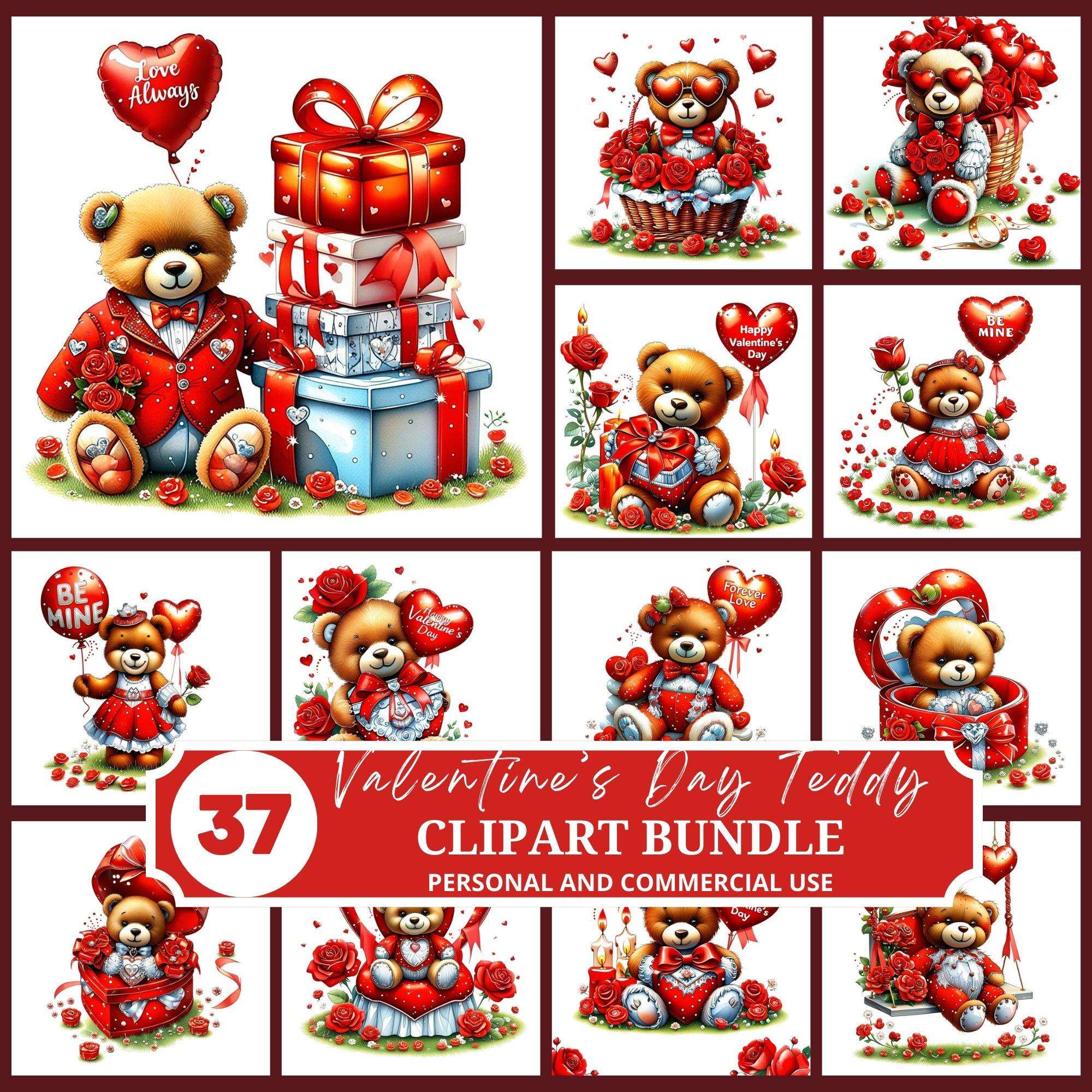 Valentines Day Teddy Clipart - CraftNest - Digital Crafting and Art
