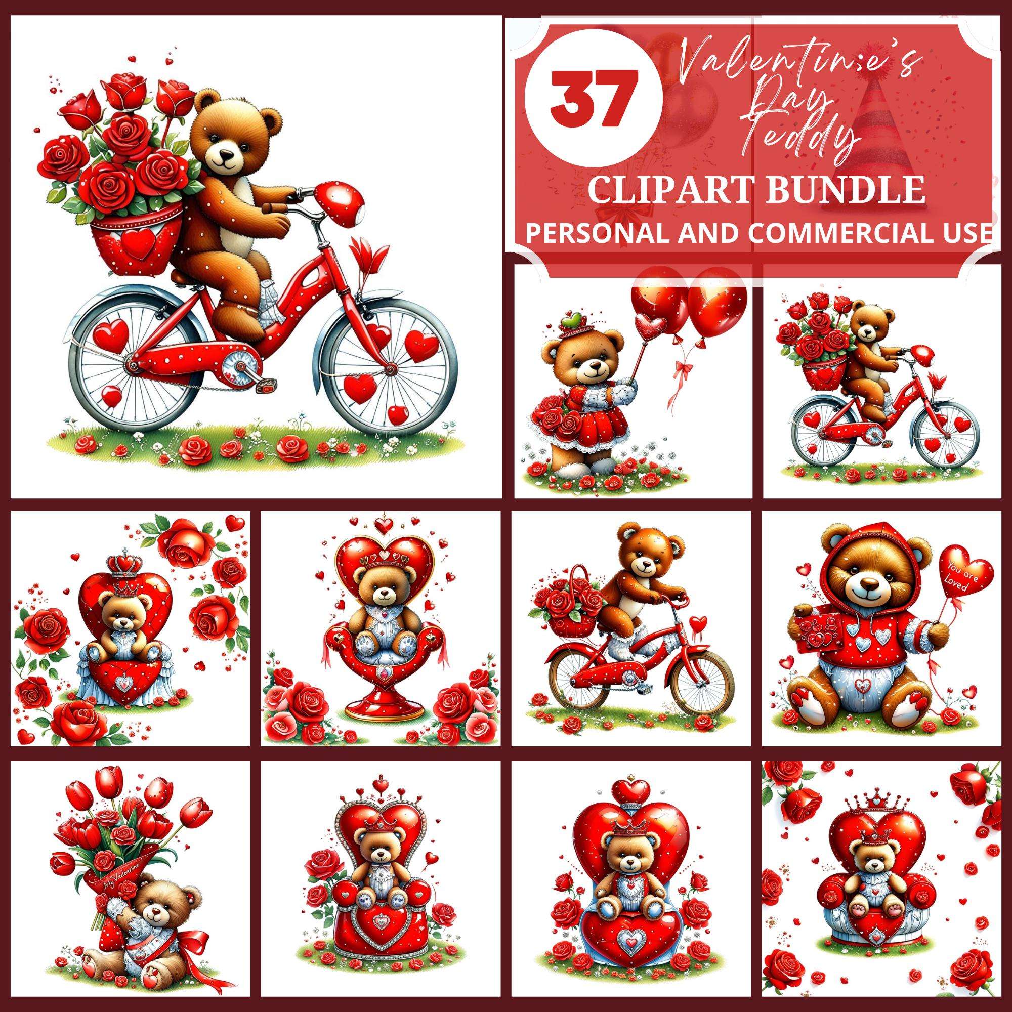 Valentines Day Teddy Clipart - CraftNest - Digital Crafting and Art