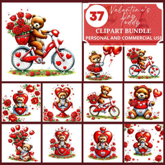 Valentines Day Teddy Clipart - CraftNest - Digital Crafting and Art