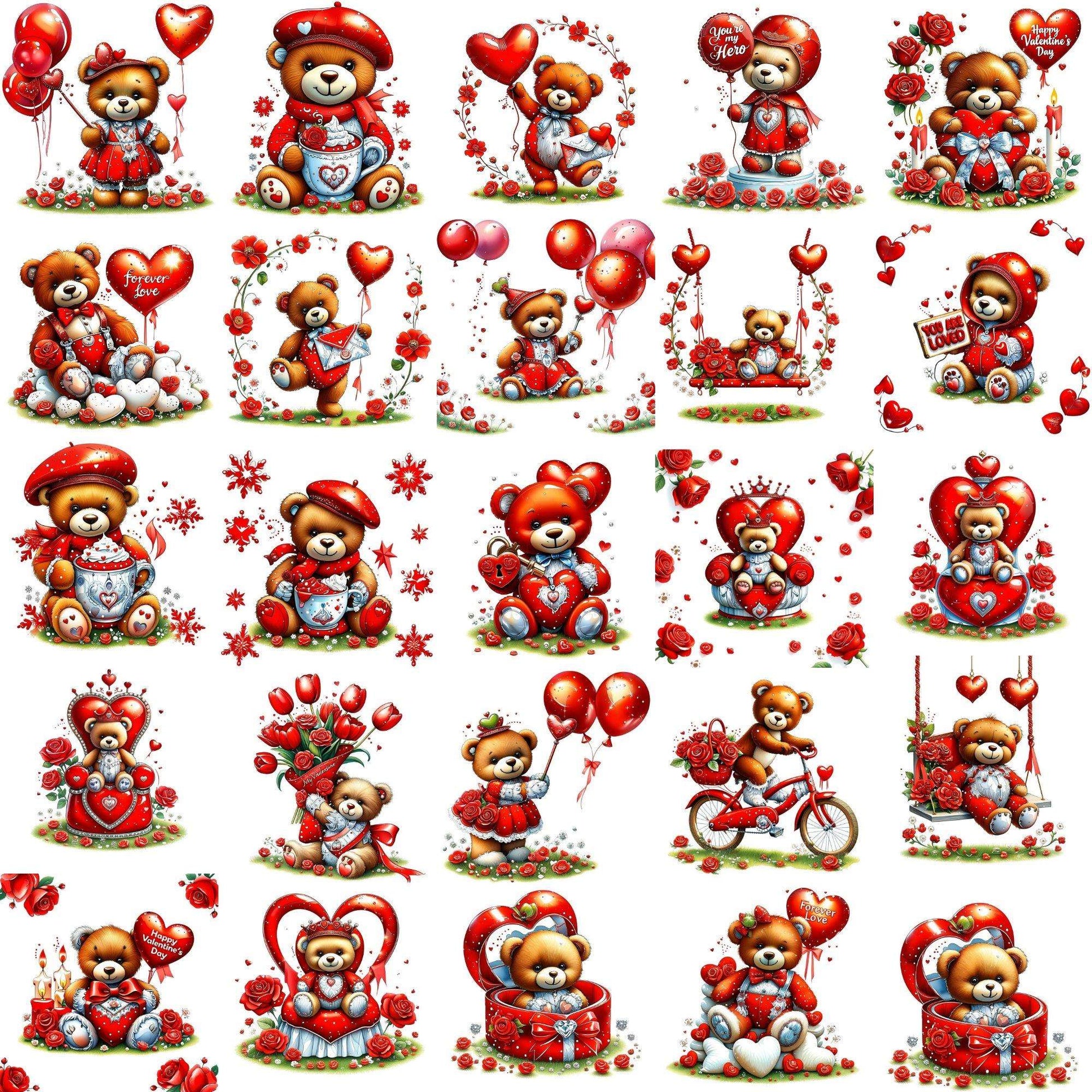Valentines Day Teddy Clipart - CraftNest - Digital Crafting and Art