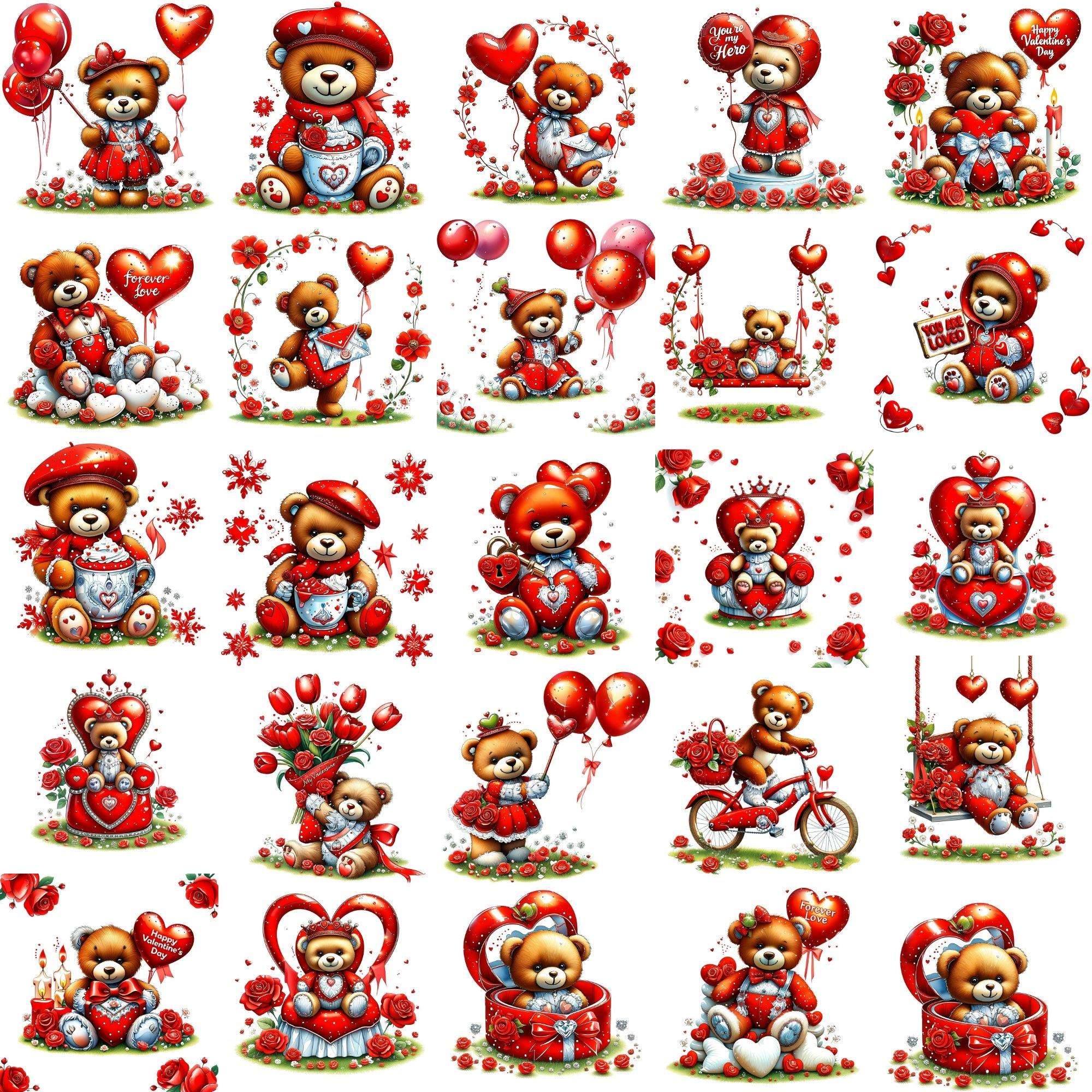 Valentines Day Teddy Clipart - CraftNest - Digital Crafting and Art