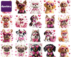Valentine's Day Dog Coquette Clipart - CraftNest - Digital Crafting and Art