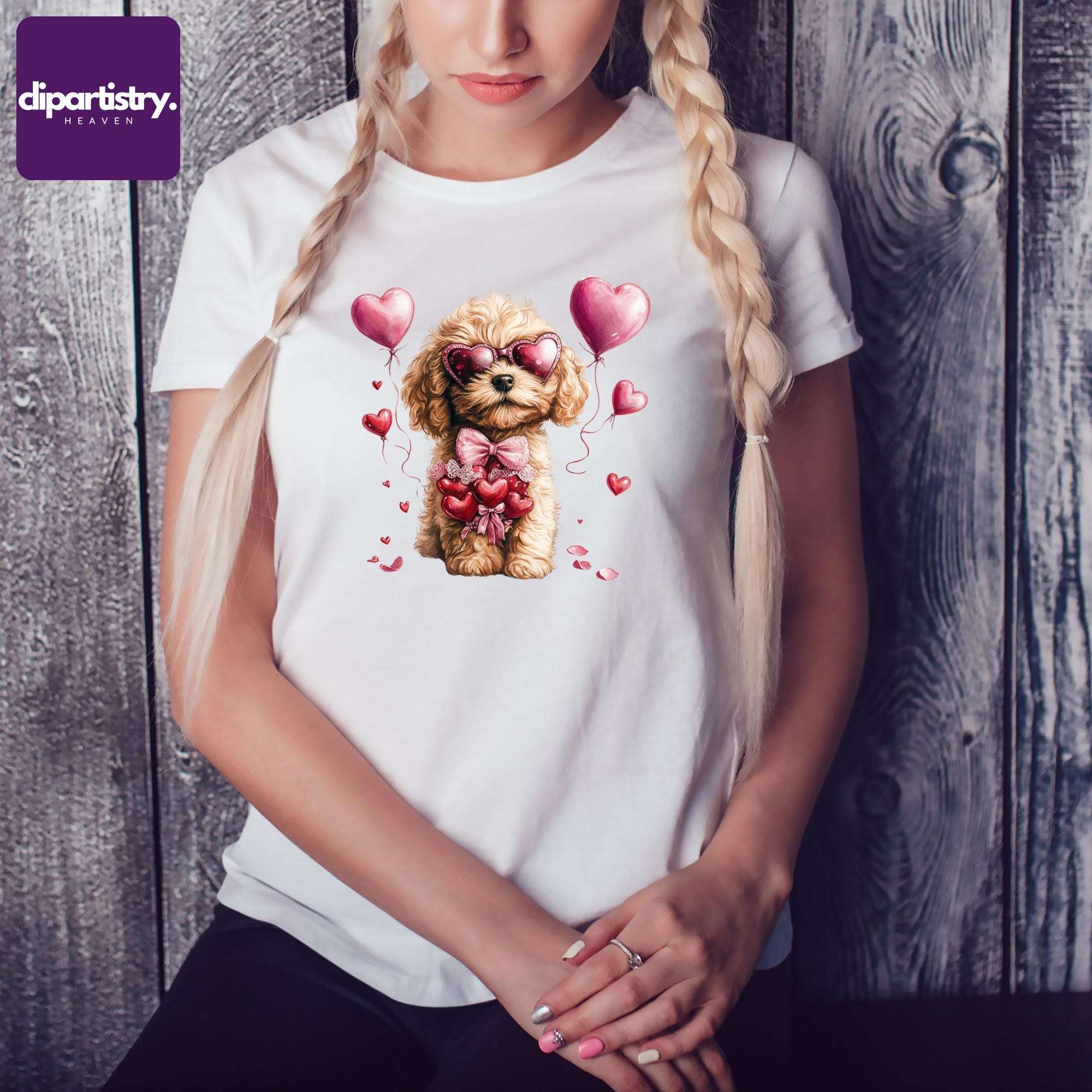 Valentine's Day Dog Coquette Clipart - CraftNest - Digital Crafting and Art