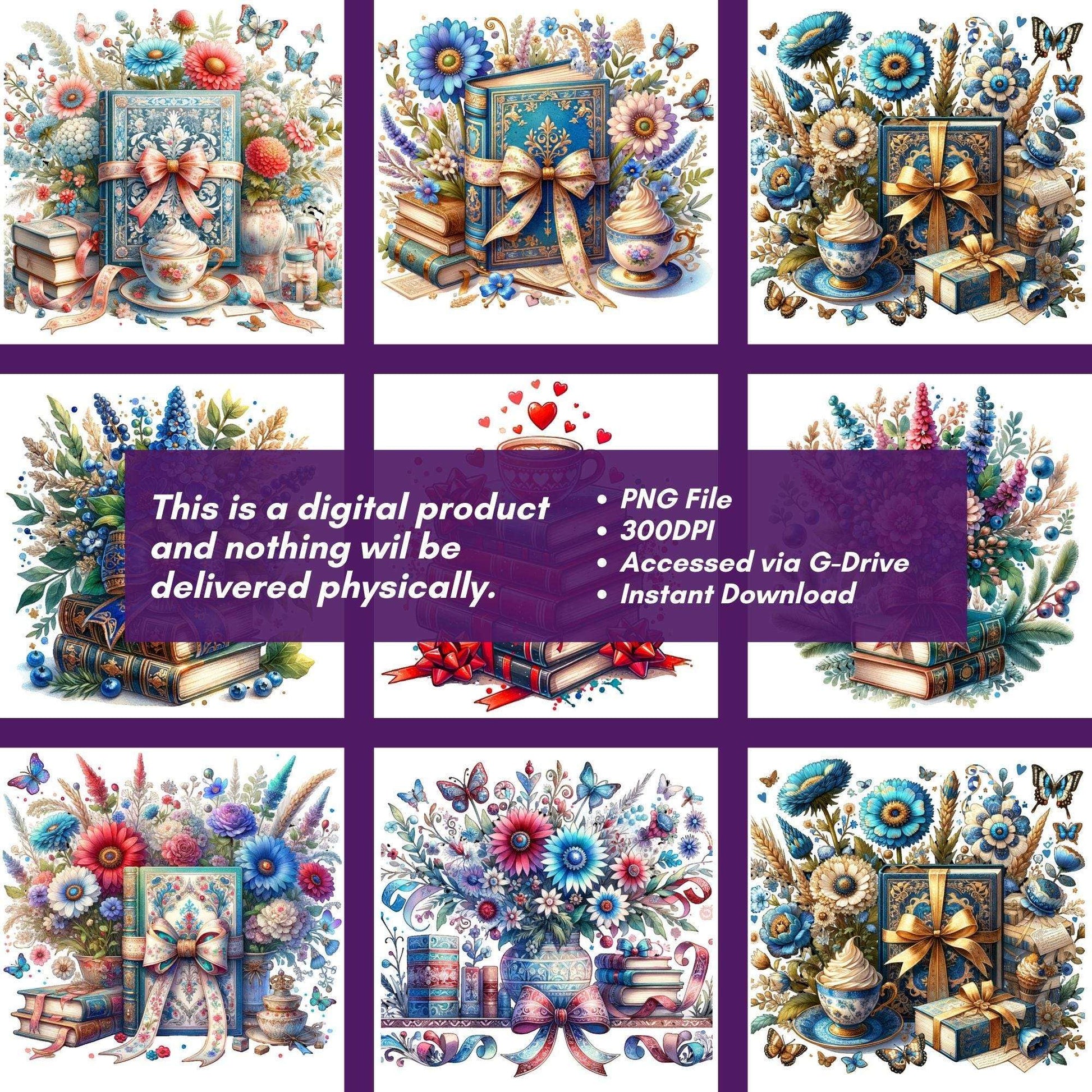 Books Clipart - CraftNest - Digital Crafting and Art