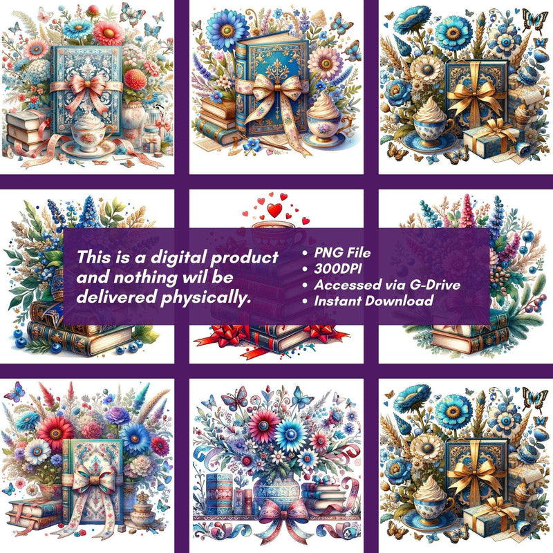 Books Clipart - CraftNest - Digital Crafting and Art