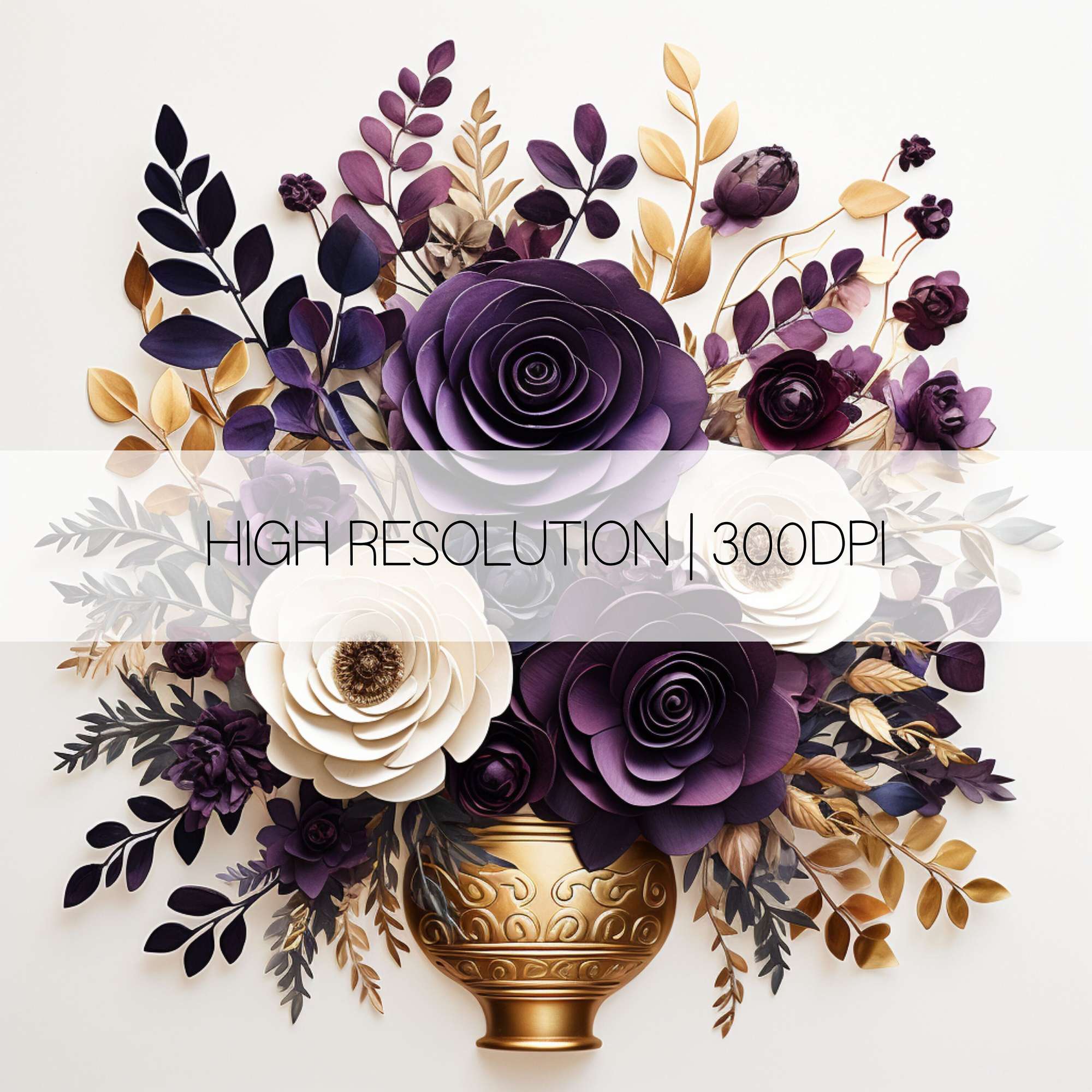 Purple Ivory Flowers Clipart - CraftNest - Digital Crafting and Art