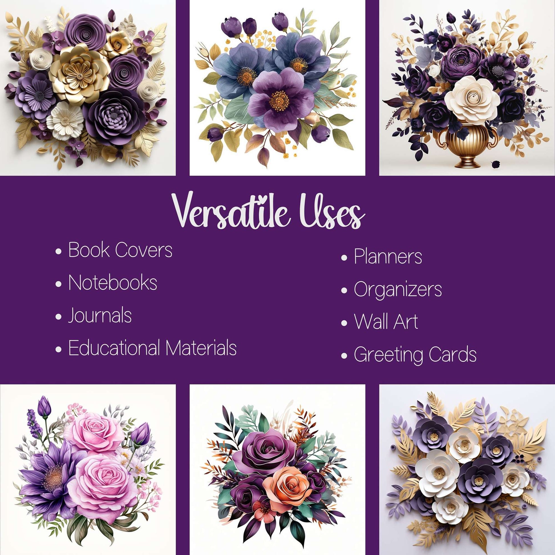 Purple Ivory Flowers Clipart - CraftNest - Digital Crafting and Art